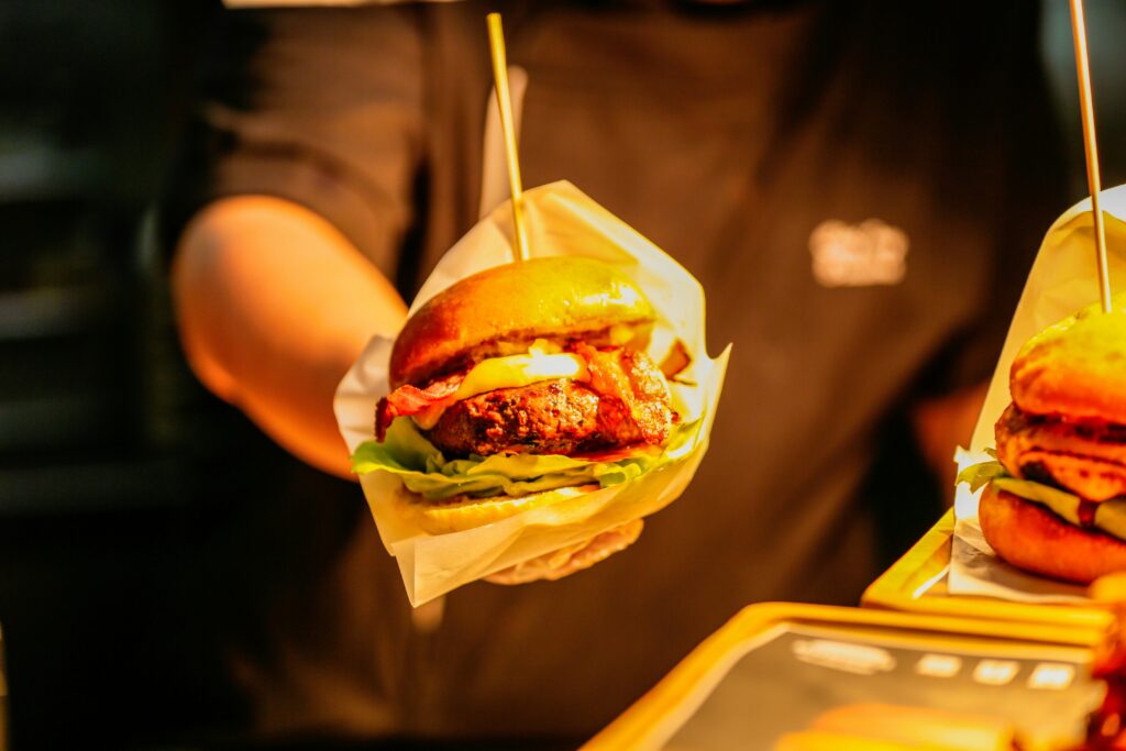 Grilled turkey burger